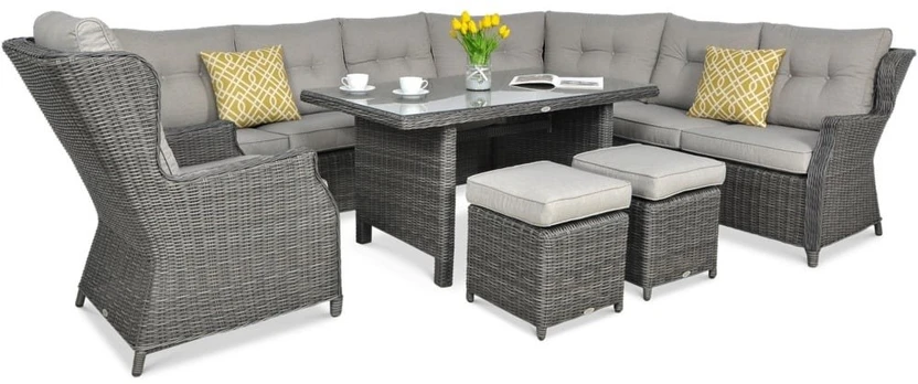 Lauko baldų komplektas TRIVENTO DINING, Dark Grey