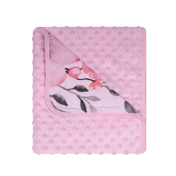 Blanket - 625 - MINKY/COTTON- size 80x90 - PINK