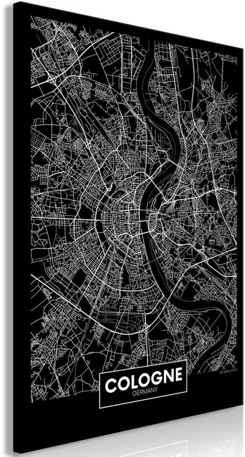 Artgeist Paveikslas - Dark Map of Cologne (1 Part) Vertical