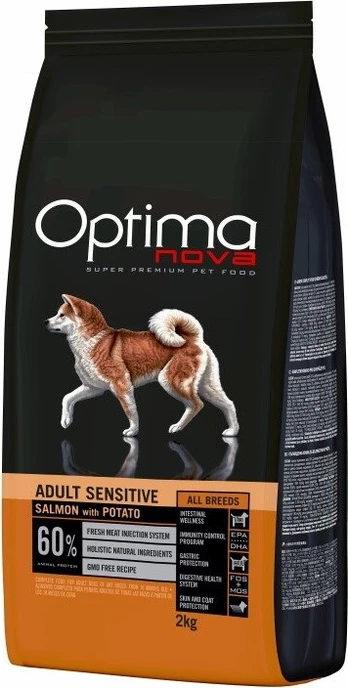 Optimanova Adult Sensitive su lašiša ir bulvėmis 2kg