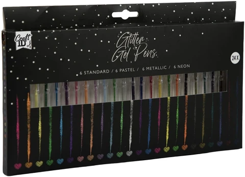 Craft Id - Glitter Gel Pens, 24 pcs (CR704400)