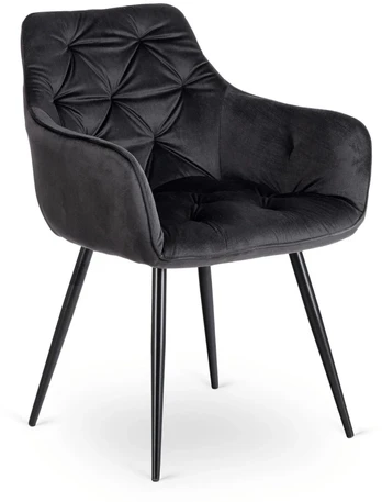 Mebel Elite Kėdė MODESTO, juoda, veliūrinio audinio