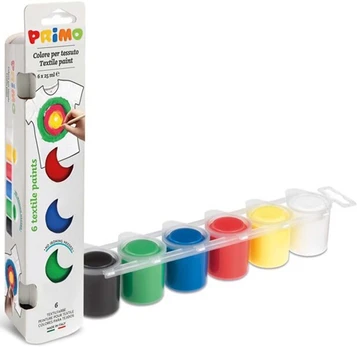 Tekstiliniai akriliniai dažai Primo, 6 sp.