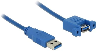 Kabelis USB Delock USB-A - USB-A 1 m Mėlyna (85112)