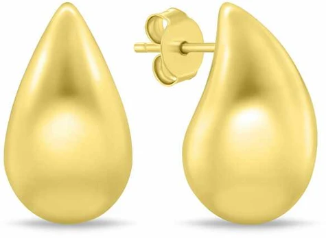 Brilio Silver Charming Gold Plated Dangle Earrings EA1090Y