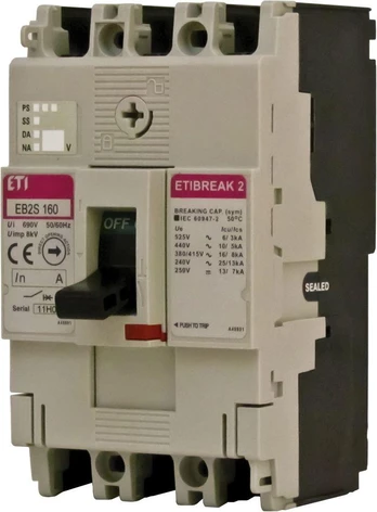 Eti-Polam maitinimo jungiklis 3P 160A 16kA be reguliavimo (EB2S 160/3LF)