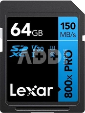 Lexar | Memory Card | Professional 800x PRO | 64 GB | SDXC | Flash memory class UHS-I kaina