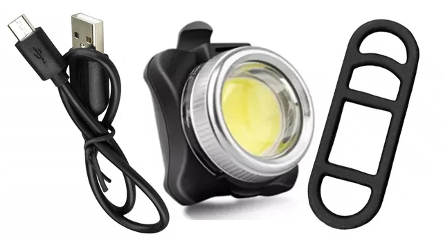 Dviračio žibintas priekinis galinis cob led baltas raudonas usb