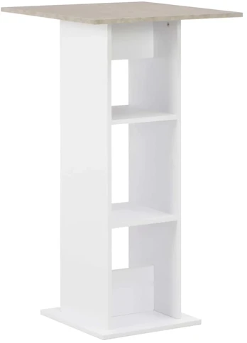 Baro stalas, balta ir betono, 60x60x110cm