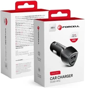 Įkroviklis Forcell CC50-1A1C, USB/Cigarette Lighter Socket/USB-C, juoda, 38 W kaina