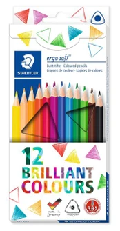 Spalvoti pieštukai Staedtler Ergo soft, 12 spalvų