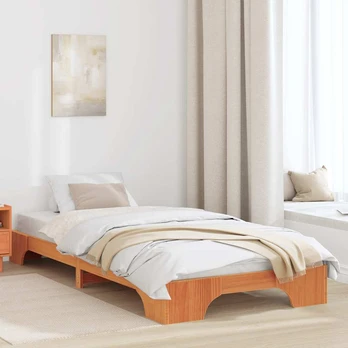 Lovos rėmas Vaškuota ruda Kieta mediena 80 x 200 cm Lovos rėmas