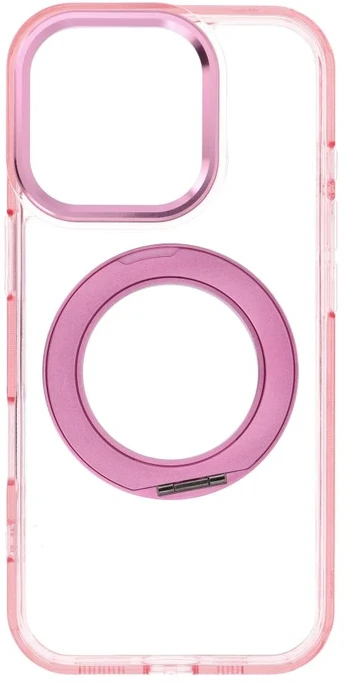 Dėklas Oem Case for iPhone 16 PRO Frame Circle Stand compatible with MagSafe pink