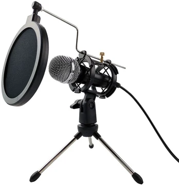 Condenser microphoneIdeal for both studio and home useGreat for streaming, recording vlogs, et