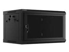 Hanging cabinet 19 inches 6U 600x450 perforated doors (flat pack) black kaina