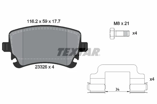 TEXTAR 2332607 Brake pad set