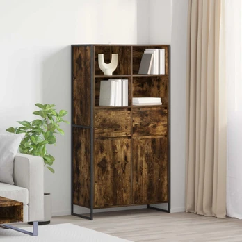 Kabalas su stalčių 2 pcs Dūminis ąžuolas 81 x 36 x 150.5 cm