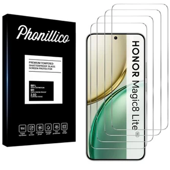 Grūdintas Stiklas Honor Magic 8 Lite 5G [4 vnt.] Ekrano Apsauginė Plėvelė Phonillico®
