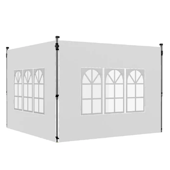 Pavėsinės šoninės panelės, 3x3 m arba 3x4 m, balta, 2 vnt.