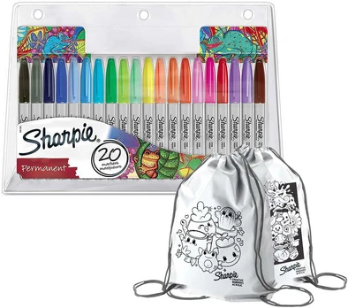 Sharpie Fine 20 spalvų rinkinys su dažų maišeliu