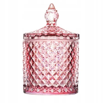Stiklinė cukrinė su dangteliu, rožinė, 300 ml