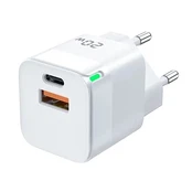 Kelioninis įkroviklis Jellico C40, USB Type C/USB Type A, balta, 20 W