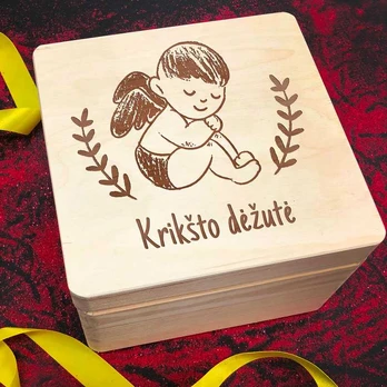 Medinė Krikšto dėžutė (20x20cm)