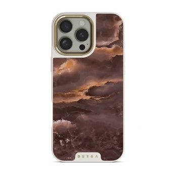 Fire Wood - Brown Marble iPhone 16 Pro Max Case, Elite Light (MagSafe) / Gold