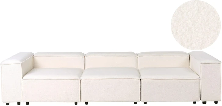 Beliani 3 vietų modulinė sofa ARDAL Boucle, balkšva