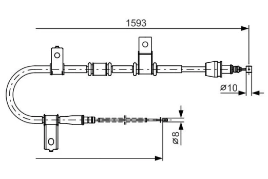 Trosas, stovėjimo stabdys BOSCH 1 987 482 224