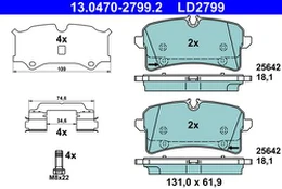 ATE 13.0470-2799.2 Brake pad set