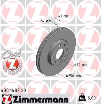 Stabdžių diskas ZIMMERMANN 430.1482.20