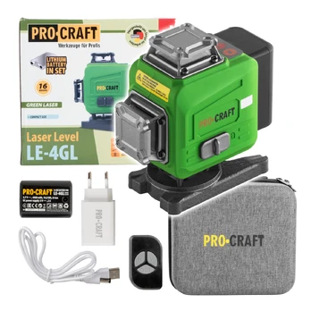 Lazerinis nivelyras Procraft LE-4GL, 40 m