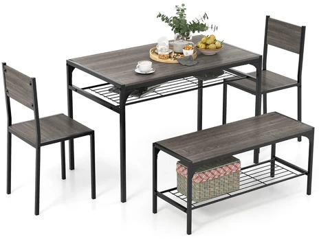 Valgomojo komplektas Rustic Brown/Gray 4 vnt.