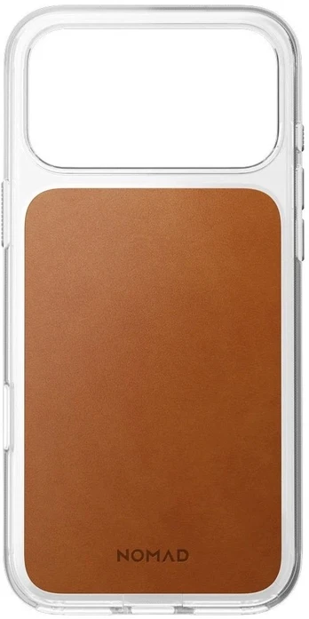 Nomad skaidrus odinis dėklas, balno ruda (Horween) - iPhone 18 Pro Max/17 Pro Max