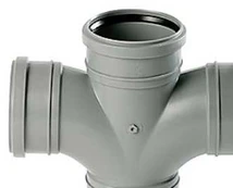 Uponor HTP dobb.grenrør 88° 110mm grå - Grå