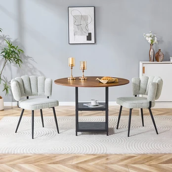 Valgomasis stalas ir kėdės, 107 cm, MDF, metalas, 2 vnt