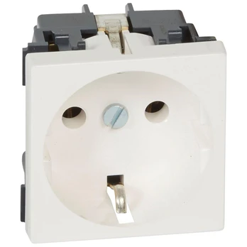 Multi-support single socket Mosaic - German std - 2P+E w/o shutters - 2 mod.