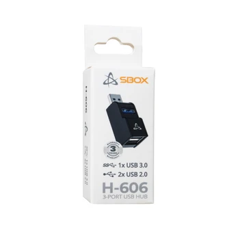 Sbox H-606 3 Port USB-A (1x 3,0, 2x 2,0)