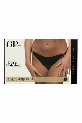 GUILTY PLEASURE Silent Spark Brief Black M - Datex Gold Accent Classic