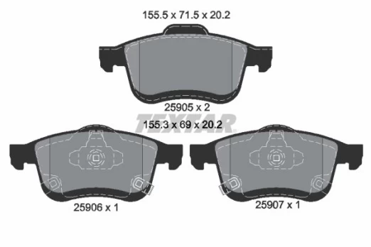 TEXTAR 2590501 Brake pad set