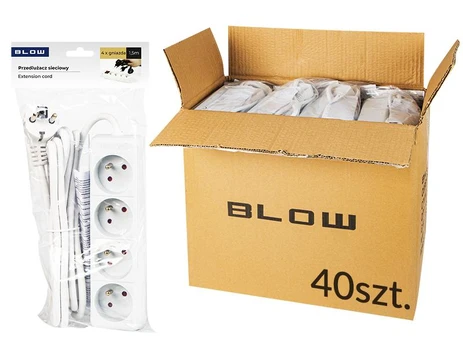 Blow Prailginimo laidas PR-470P 1.5 m 4Gu 3x1.5 baltas