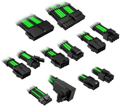 Kolink Core Pro Braided Cable Extension Kit 12V-2x6 Typ 2 - Venom Green