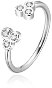 Agato Sidabrinis open ring with zircons AGT-R68W