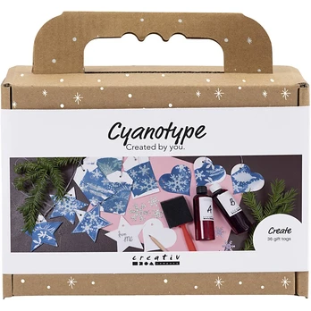 Mini Craft Kit Cyanotype - Gift labels - blue - silver (977855)