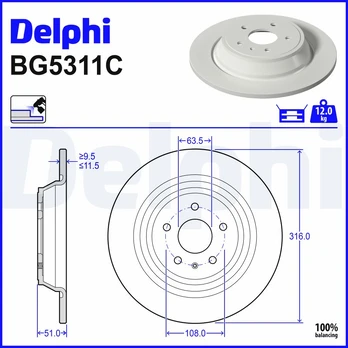 Stabdžių diskas DELPHI BG5311C