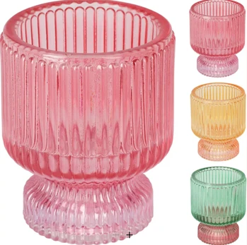 Stiklinė žvakidė CANDY COLOUR, 3 spalvos