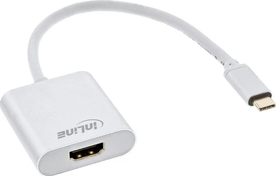 USB InLine HDMI adapteris – USB-C 0,2 m baltas (64101S)