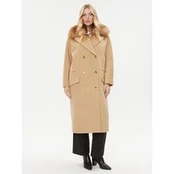 Elisabetta Franchi Vilnonis paltas CP-44D-36E2-V1000 Ruda Regular Fit