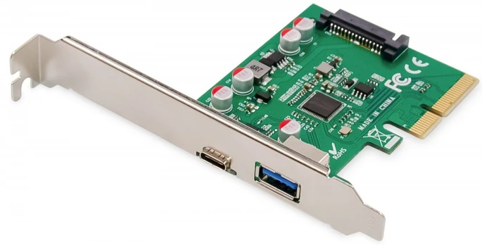 Assmann Electronic Assmann elektroninė DIGITUS PCIe kortelė C tipo USB + A tipo USB